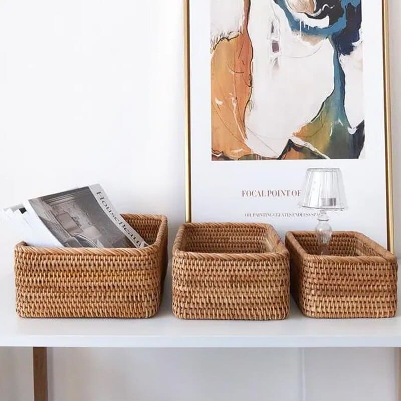 Handmade Rattan Rush Basket