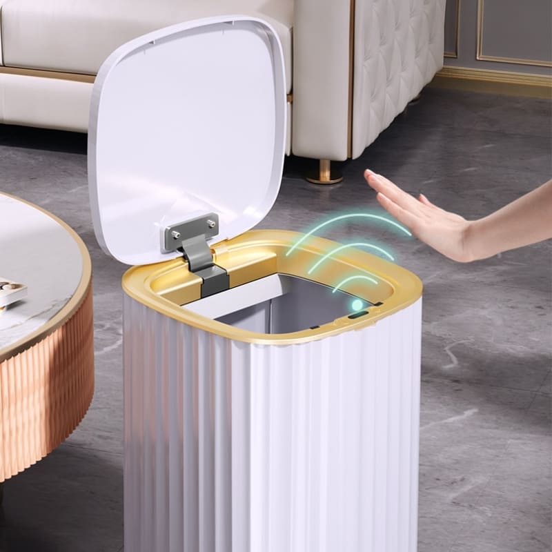 Automatic trash can with smart sensor for bathroom and kitchen