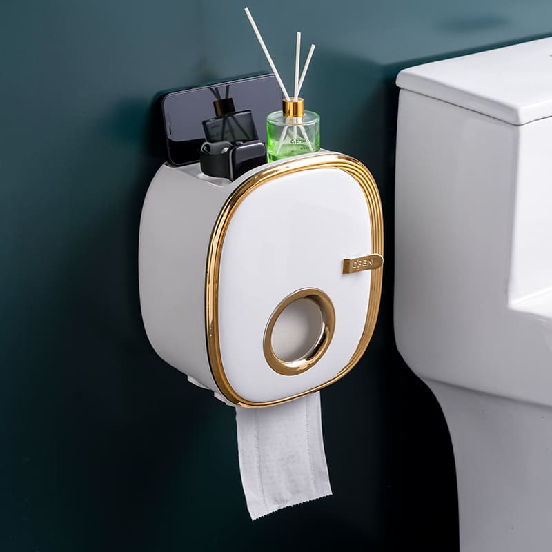 Wall-mounted toilet paper holder, hygienic paper support