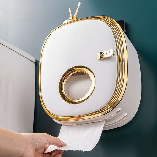 Wall-mounted toilet paper holder, hygienic paper support